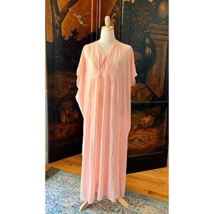 Vintage Nightgown MuMu Style Peachy Pink Long Gown